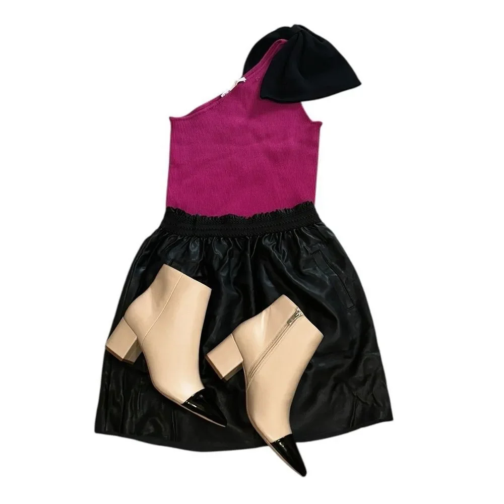 Zara  Black Elastic Waist Skirt(Size Medium)